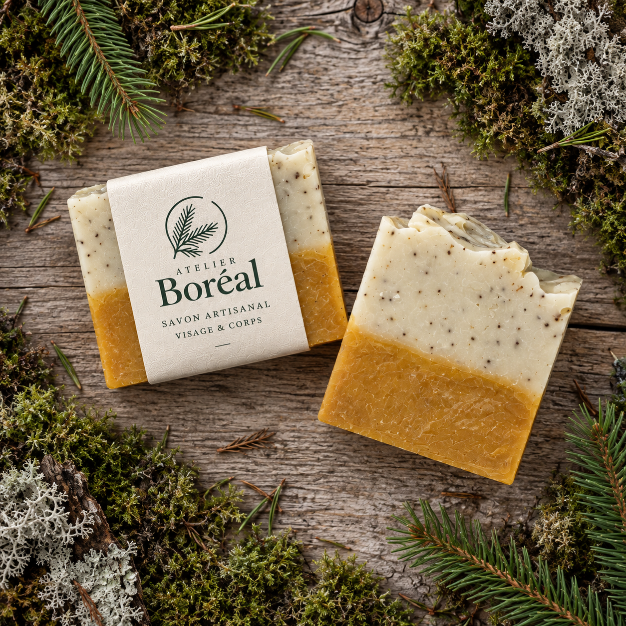 Savon Romarin et Curcuma, vue en rotation